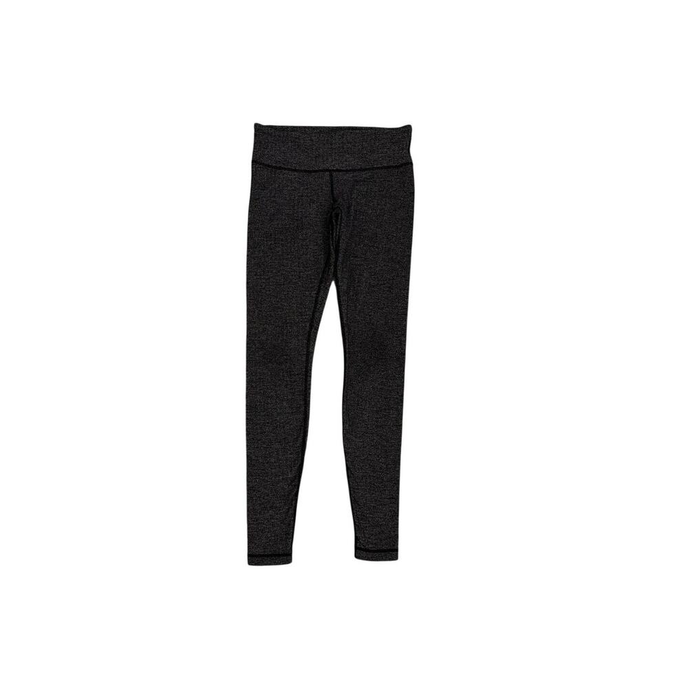 Lululemon Wunder Under Athleisure Herringbone Gray Athletic Leggings Size 8
